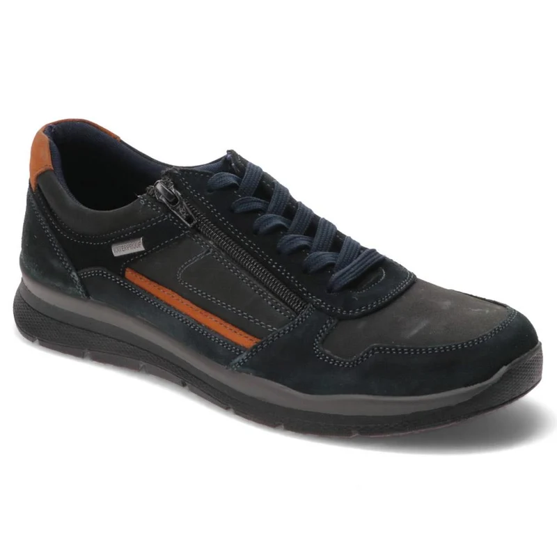 Casual Leather Lace-Up Shoes - DDIN40009 / 326 585 - Navy