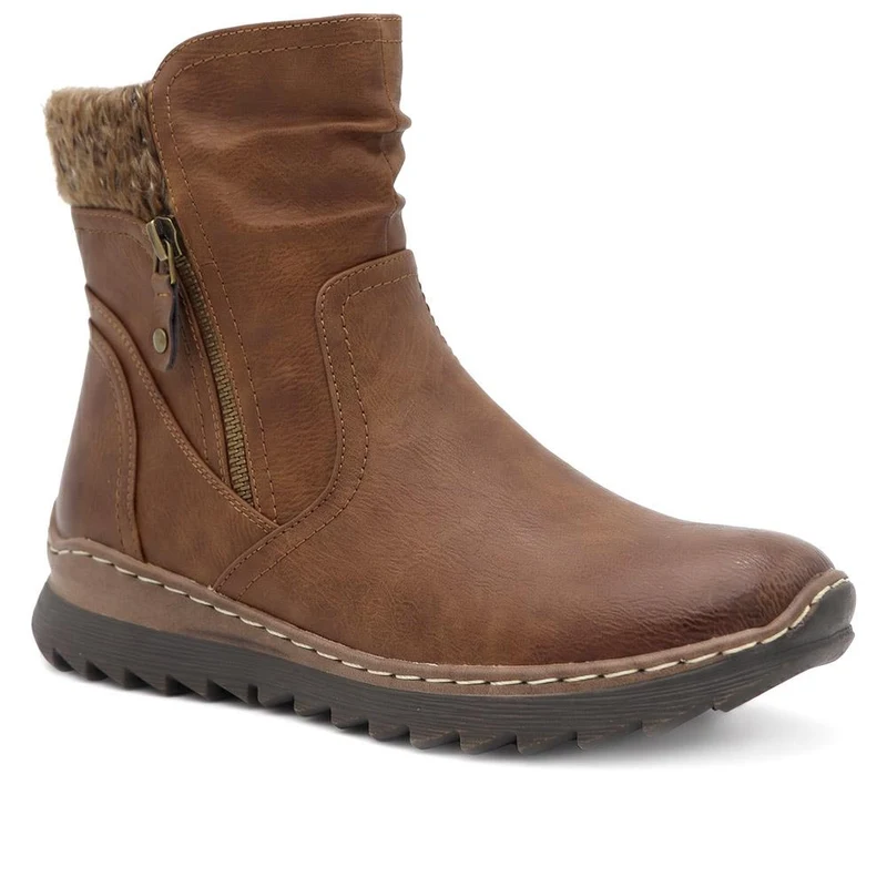 Warm Fashionable Ankle Boots - LAND44014 / 329 950 - Tan