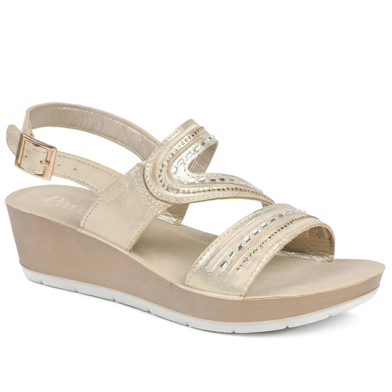Wedge Heeled Buckle Fasten Sandals - INB43012 / 329 269