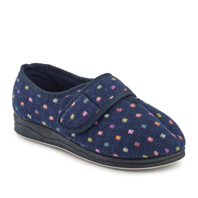EasyFit Extra-Wide Touch-Fasten Slippers - ZINA / 327 936 - Navy