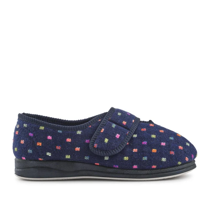 EasyFit Extra-Wide Touch-Fasten Slippers - ZINA / 327 936 - Navy