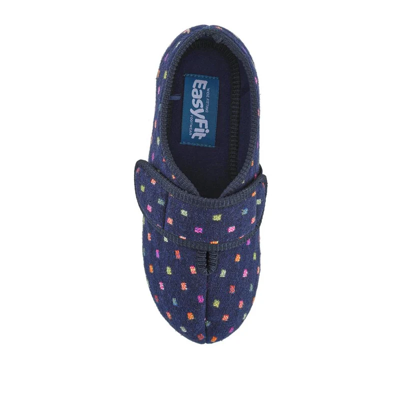 EasyFit Extra-Wide Touch-Fasten Slippers - ZINA / 327 936 - Navy