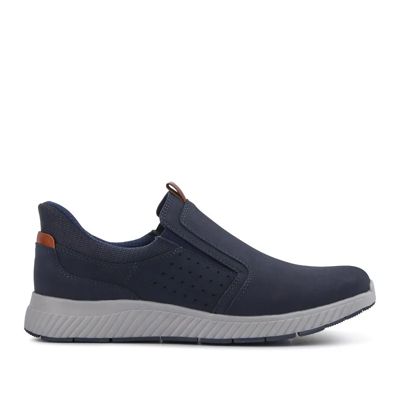 Wide Fit Elasticated Slip-On Shoes - GANG41015 / 327 551 - Navy