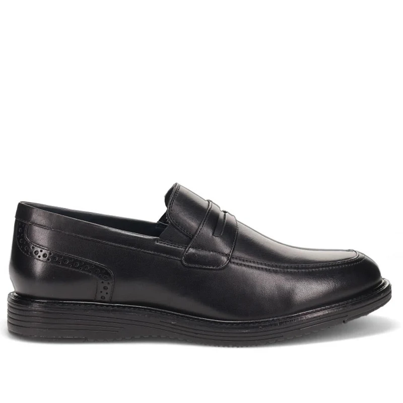 Leather Penny Slip-On Shoes - PERFO40009 / 326 144 - Black