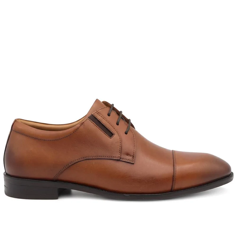 Wide Fit Smart Leather Oxford Shoes - PRFEM44011 / 330 382 - Tan
