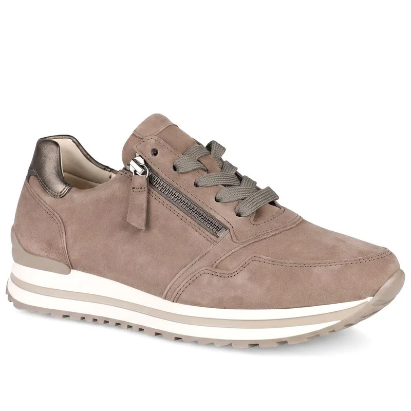 Gabor Wide Fit Leather Wedge Heel Trainers - GABC44065 / 330 674