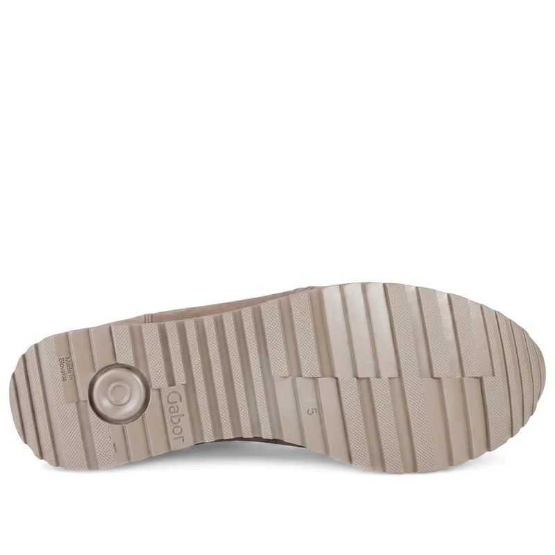 Gabor Wide Fit Leather Wedge Heel Trainers - GABC44065 / 330 674 - Grey