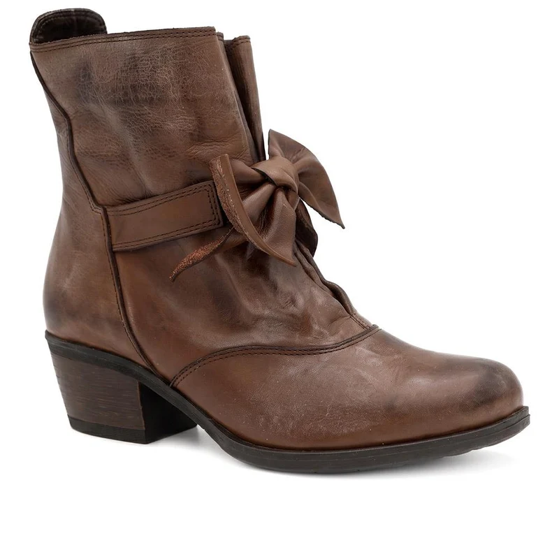Bellissimo Leather Bow Boots - BELKARY42001 / 328 474 - Brown