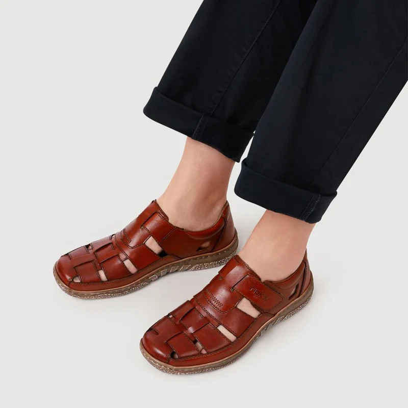 Breathable Leather Touch-Fasten Shoes - RKR41531 / 326 938 - Tan