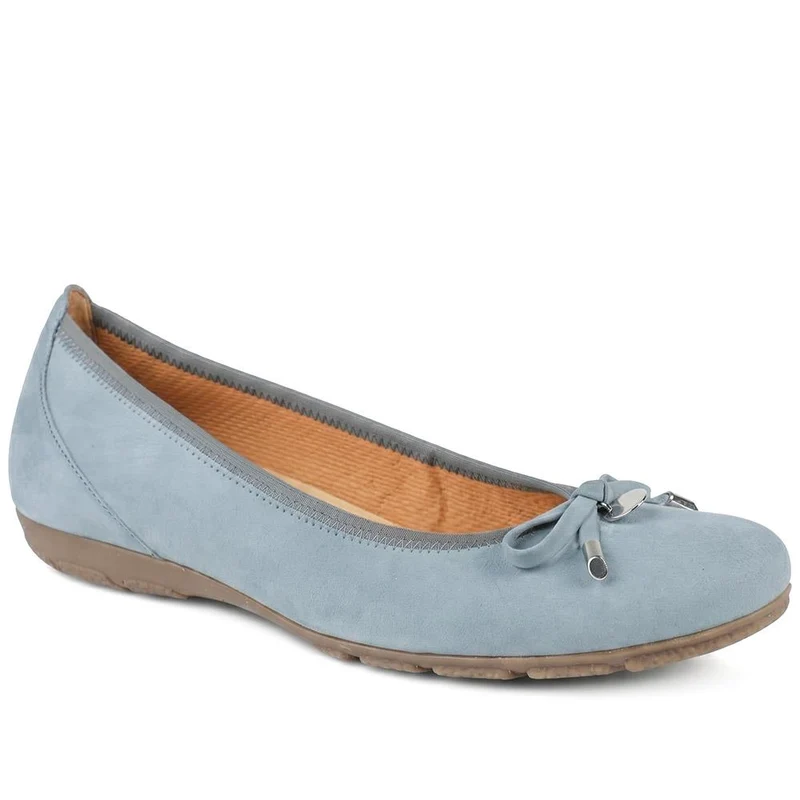 Gabor All Leather Pumps With Bow Detail - GABC44506 / 330 271 - Denim