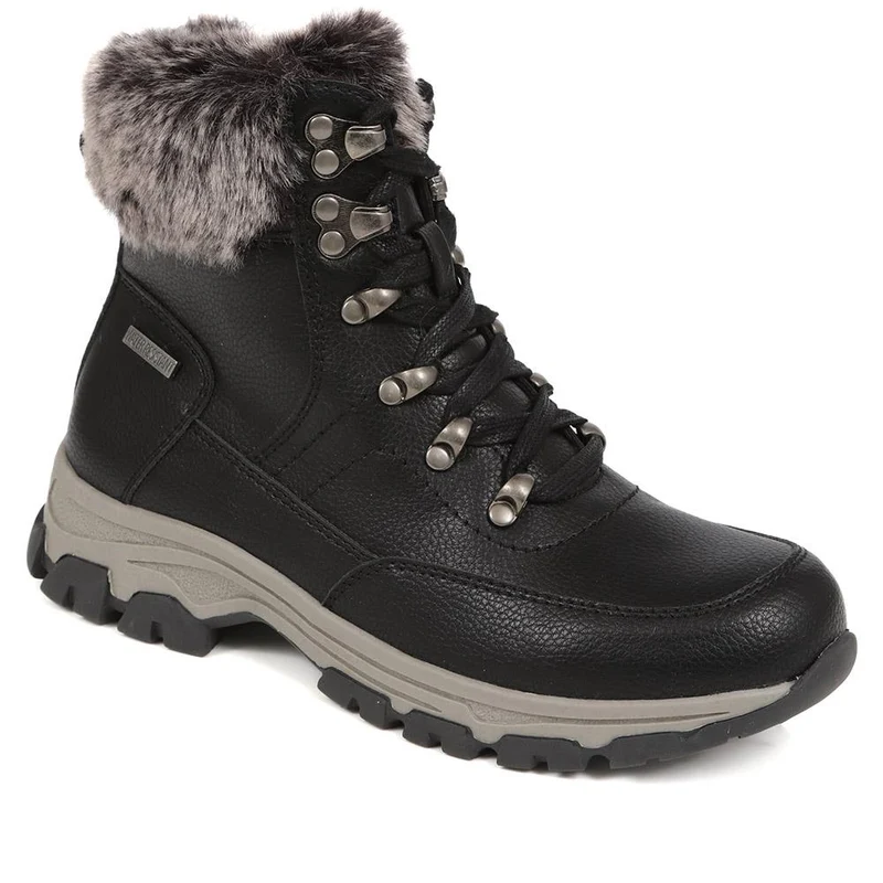 Wide Fit Water Resistant Weather Boots - WOIL40066 / 326 384 - Black