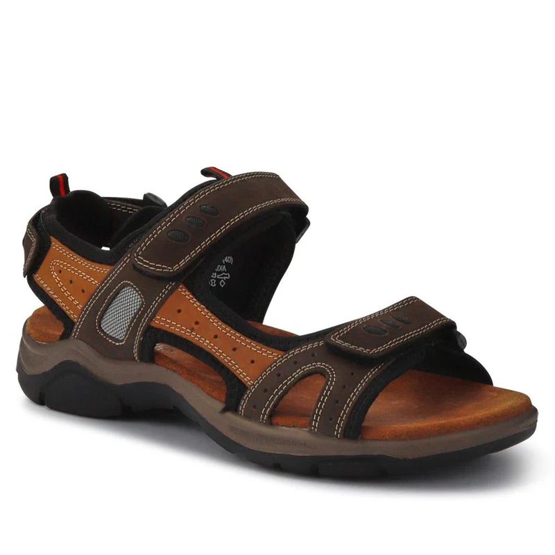 Casual Leather Sandals - DDIN41012 / 327 117 - Brown