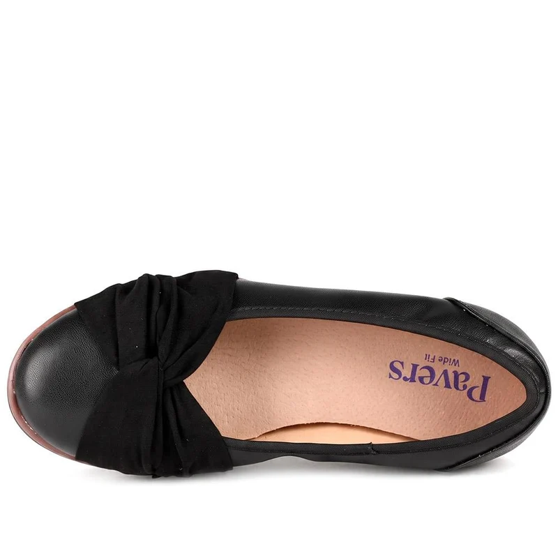 Wide Fit Chunky Bow Detailed Pumps - BRK43006 / 329 008 - Black
