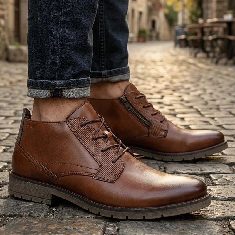 Rieker Smart Leather Lace Up Boots - RKR44532 / 330 344 - Tan