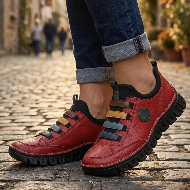 Rieker Slip On Elasticated Shoes - RKR44526 / 330 316 - Red