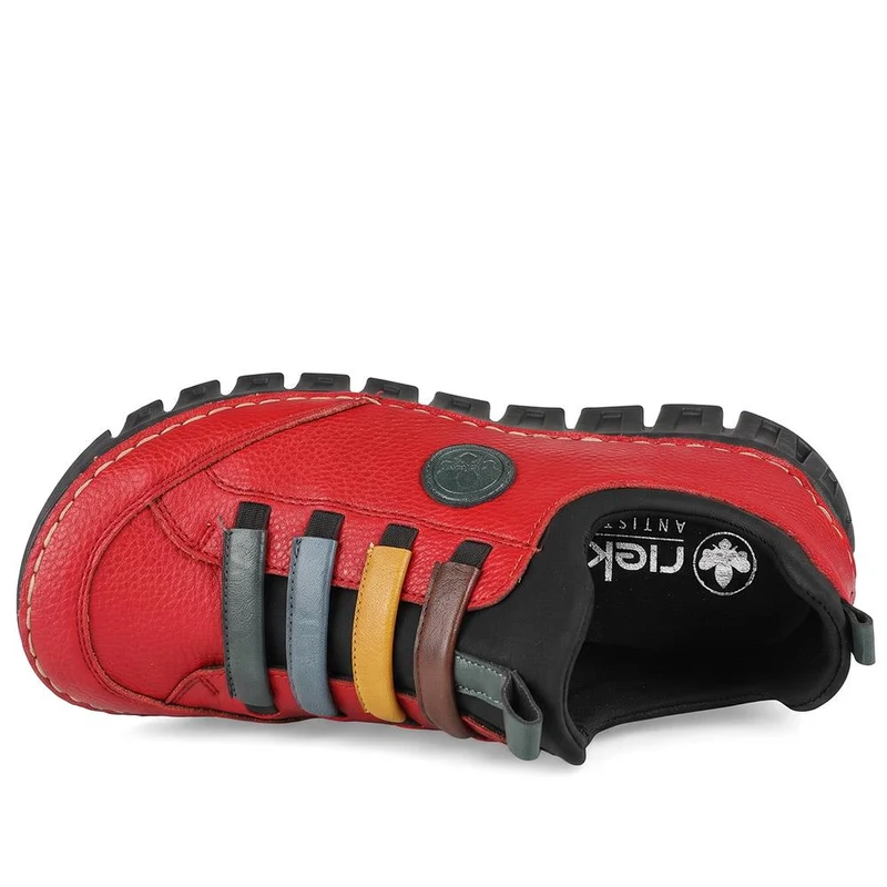 Rieker Slip On Elasticated Shoes - RKR44526 / 330 316 - Red