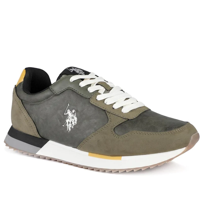 US POLO ASSN Cushioned Sole Lace Up Trainers - USPOL43008 / 330 393 - Olive
