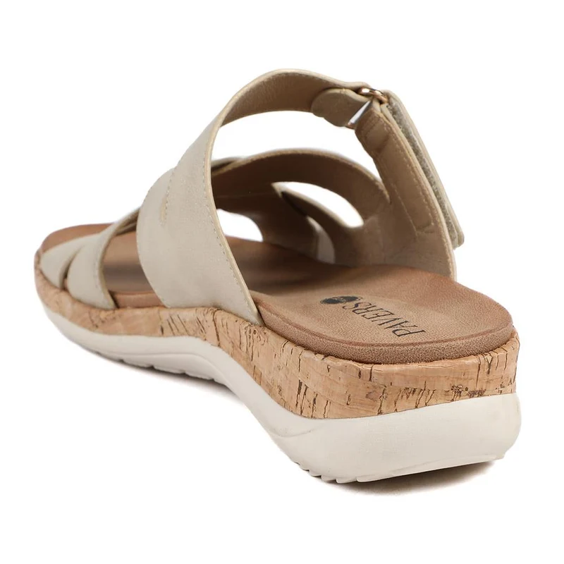 Wide Fit Adjustable Strappy Sandals - BAIZH43049 / 329 149 - Soft Gold