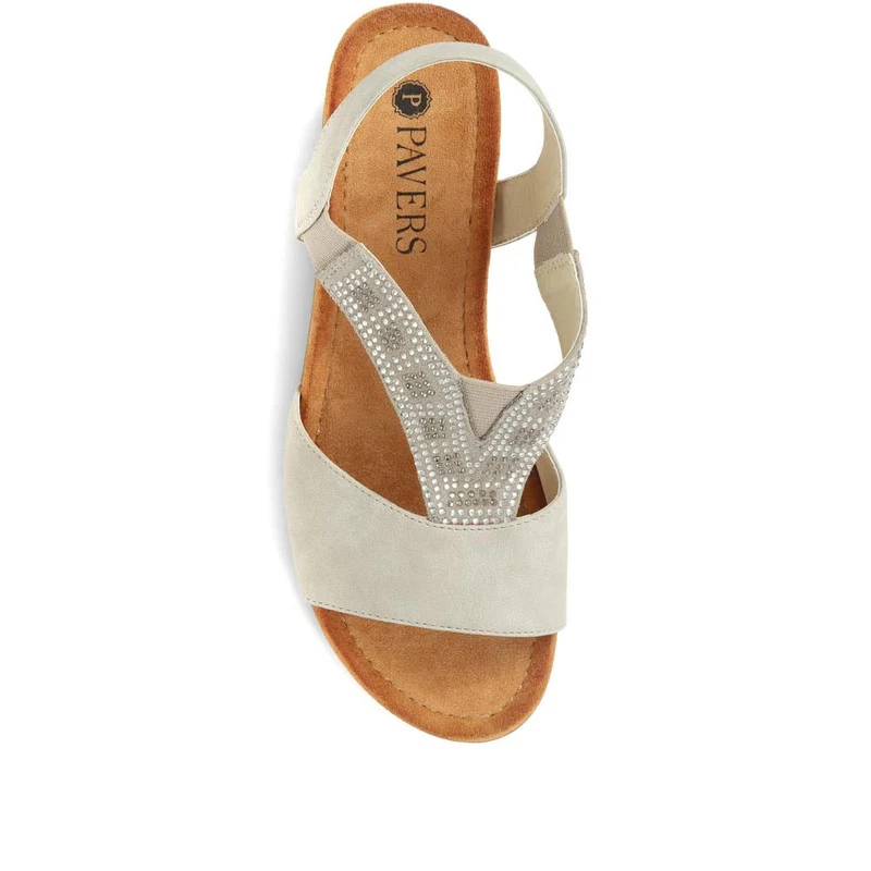Heeled Slingback Sandals - WOIL35017 / 321 686 - Beige