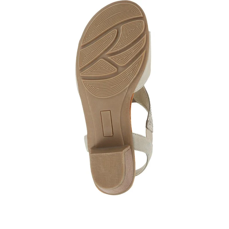 Heeled Slingback Sandals - WOIL35017 / 321 686 - Beige