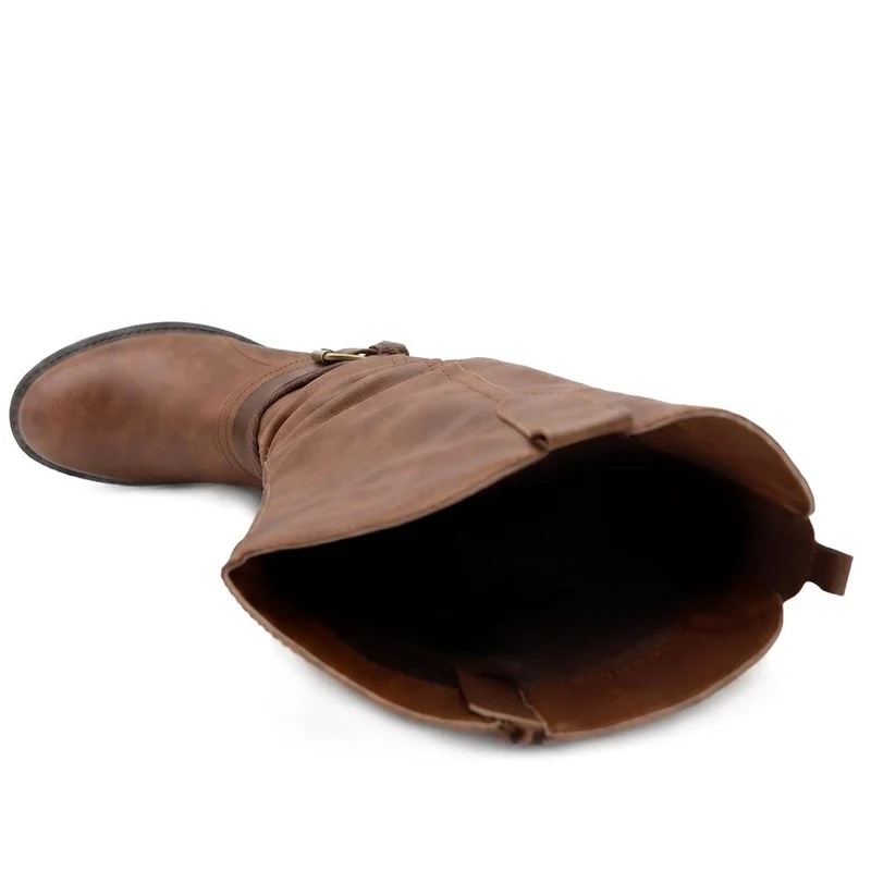 Warm Lined Extra Wide Calf Long Boots - WBINS44041 / 329 999 - Tan