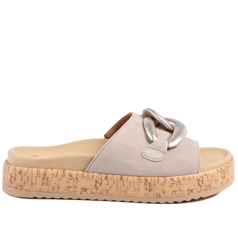 Gabor Leather Platform Sandals - GAB43004 / 328 670 - Natural
