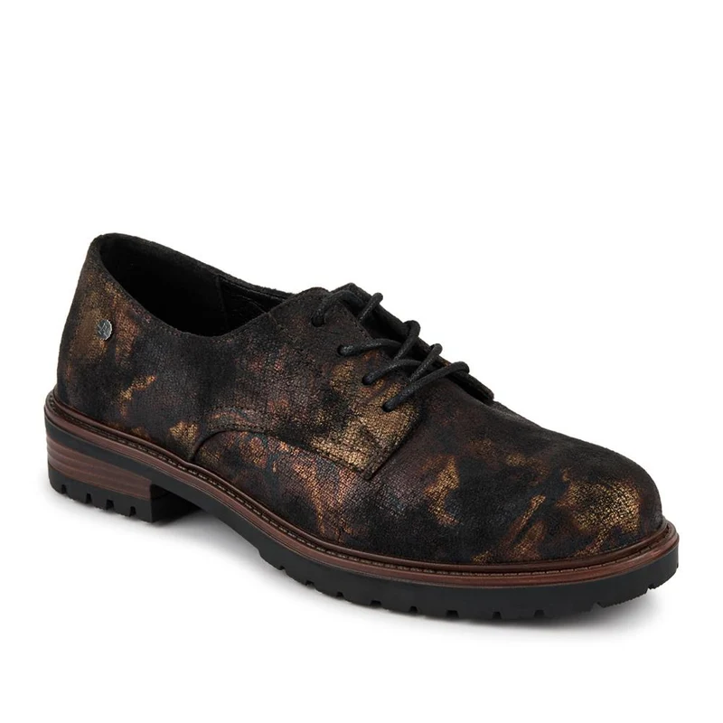 Lace-Up Block Heel Shoes - WOIL42011 / 327 898 - Bronze Multi