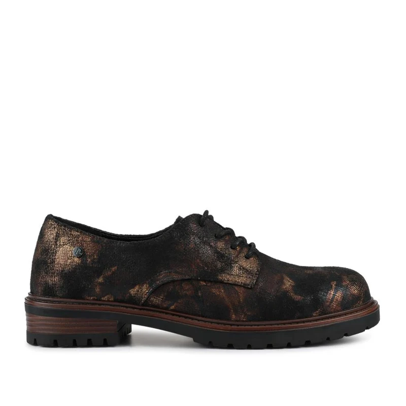 Lace-Up Block Heel Shoes - WOIL42011 / 327 898 - Bronze Multi