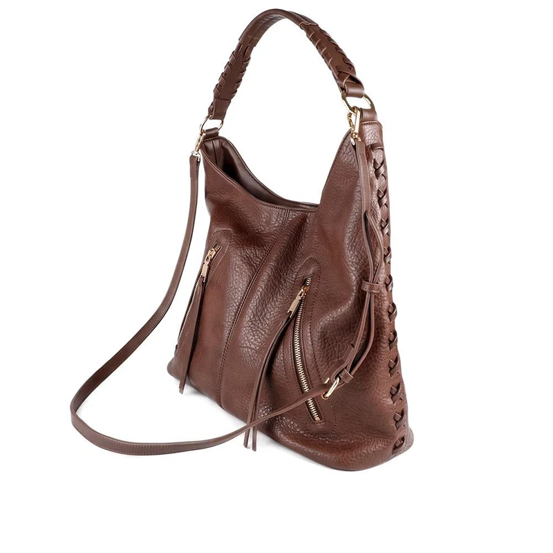 Zip Design Daily Shoulder Bag - HETIA44005 / 329 964 - Brown