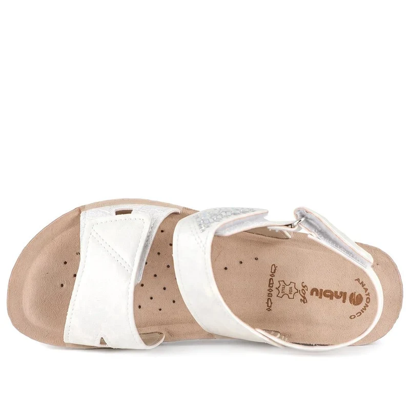 Inblu Triple Touch Fasten Wedge Heel Sandals - INB43063 / 330 713 - White