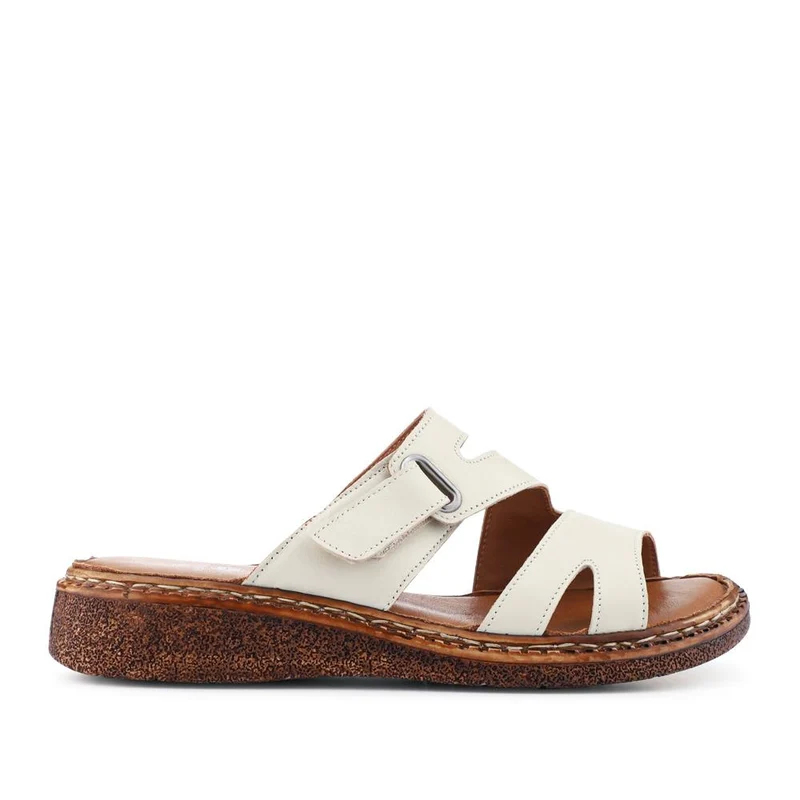 Adjustable Leather Mules - BOAY41012 / 327 606 - Beige
