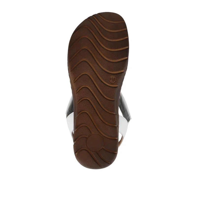 Flexible Leather Cushioned Sandals - KF41008 / 327 493 - White