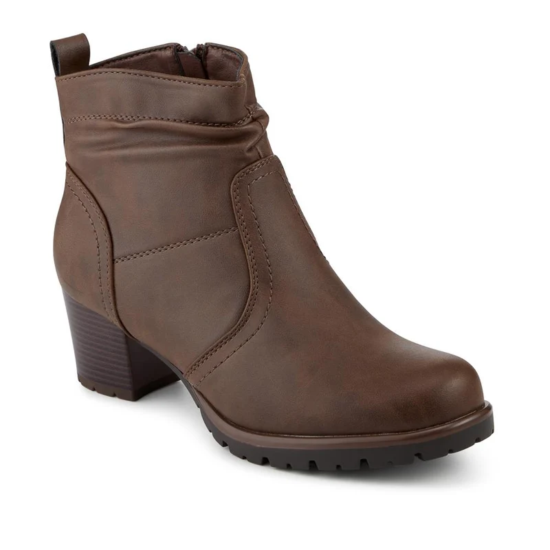Smart Block Heel Zip Fasten Ankle Boots - WBINS42043 / 328 156