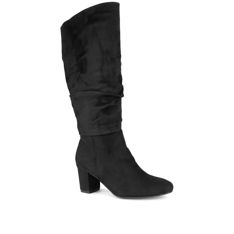 Stylish Warm Lined Slouch Long Boots - WBINS44046 / 329 975 - Black