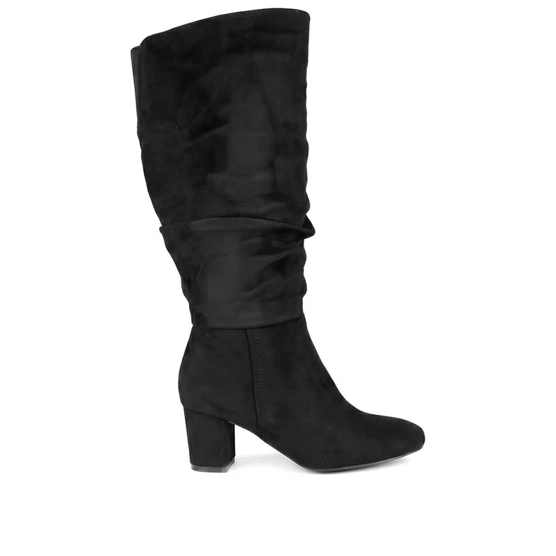 Stylish Warm Lined Slouch Long Boots - WBINS44046 / 329 975 - Black