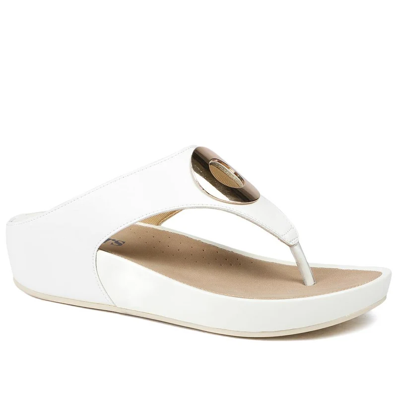 Wide Fit Toe Post Wedge Sandals - BAIZH43063 / 329 466