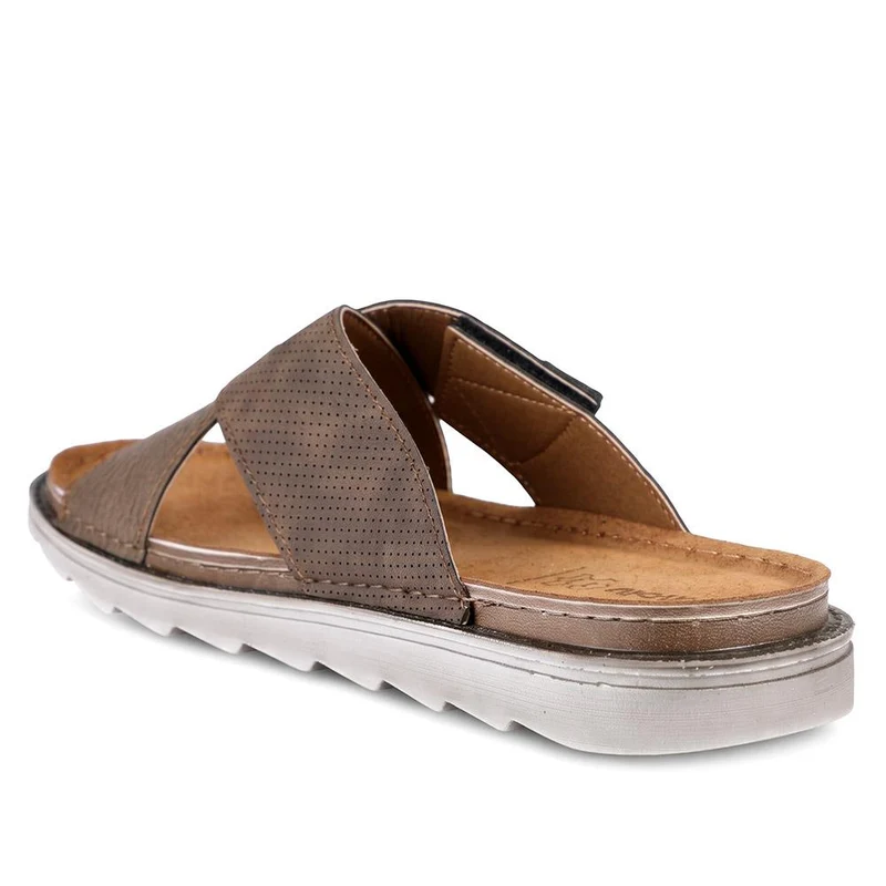 Inblu Cross Strap Slip On Mule Sandals - INB45011 / 330 793 - Brown