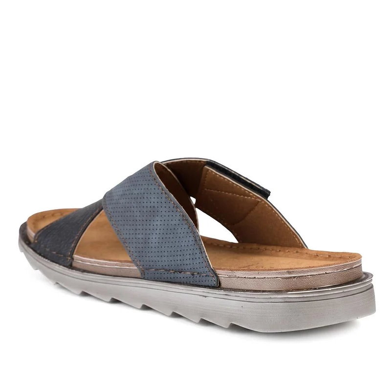Inblu Cross Strap Slip On Mule Sandals - INB45011 / 330 793 - Blue