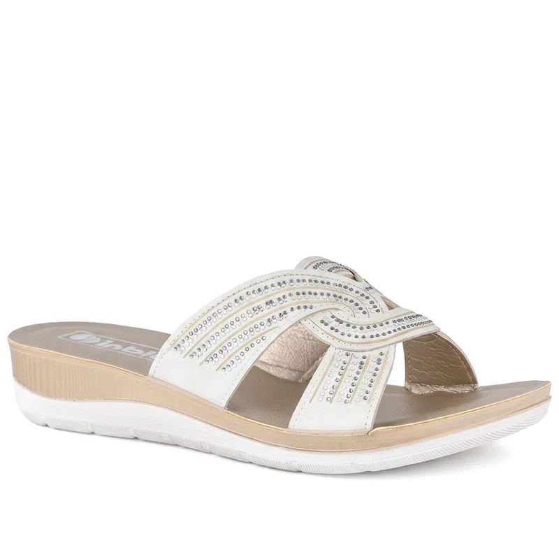 Inblu Embellished Strappy Mule Sandals - INB43066 / 330 716 - Silver