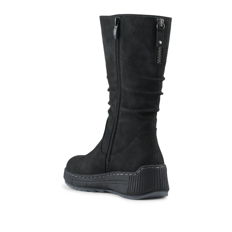 Mid Calf Wedged Slouch Boots - WOIL42052 / 328 495 - Black