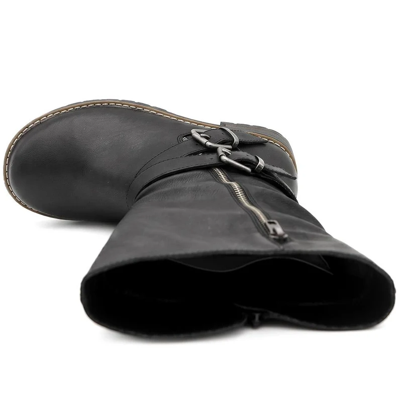 EasyFit Extra Wide Slouched Calf Length Boots - CHARLINE / 329 765 - Black