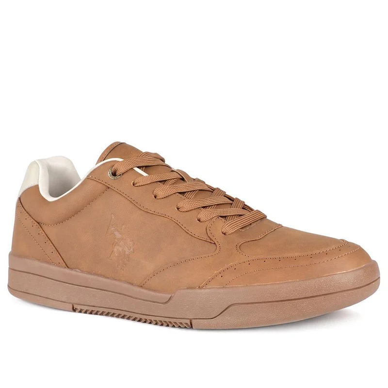 US POLO ASSN Faux Suede Lace Up Trainers - USPOL43004 / 330 391 - Tan