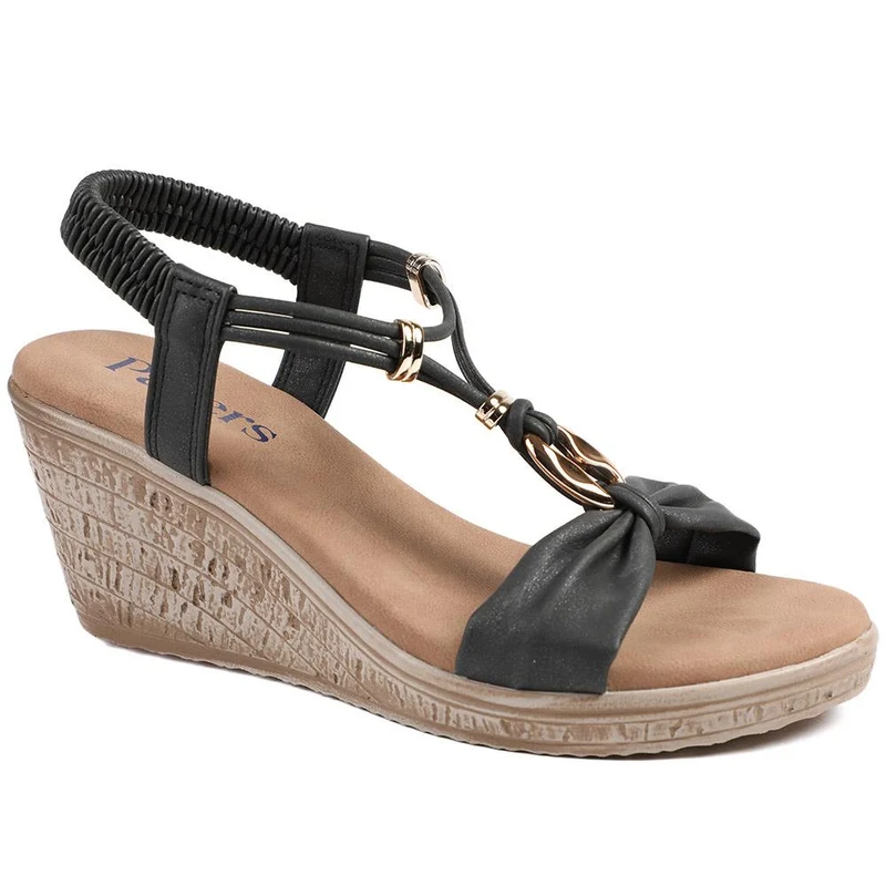Bow Detail Wedge Slingback Sandals - BAIZH43045 / 329 116