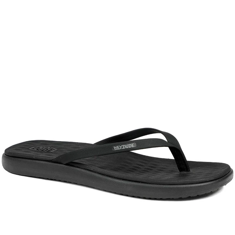 HeyDude Flat Toe Post Flip Flops - GARD43503 / 329 356 - Black