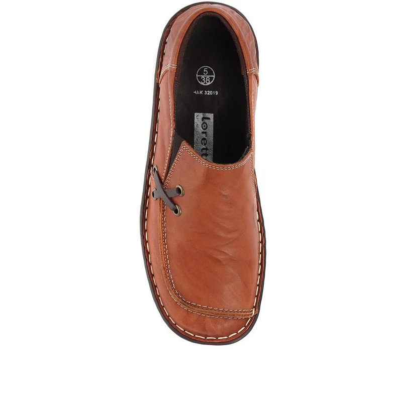 Leather Slip On Shoes - HAK32019 / 319 116 - Tan
