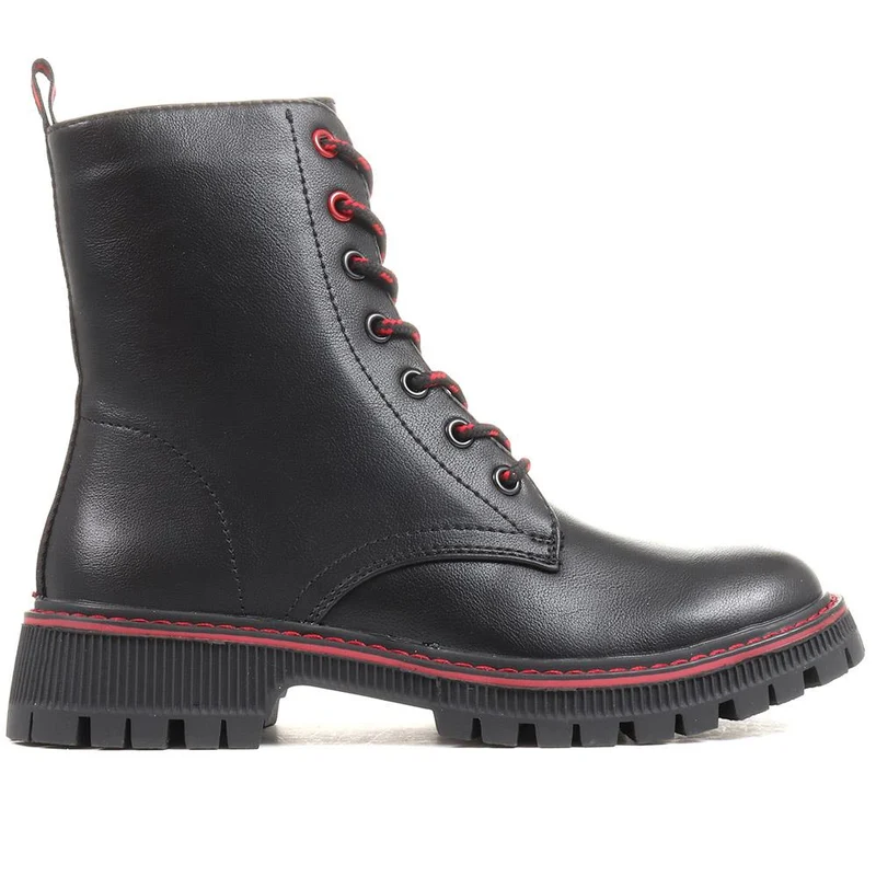 Military-Style Ankle Boots - BELWOIL36005 / 323 052 - Black