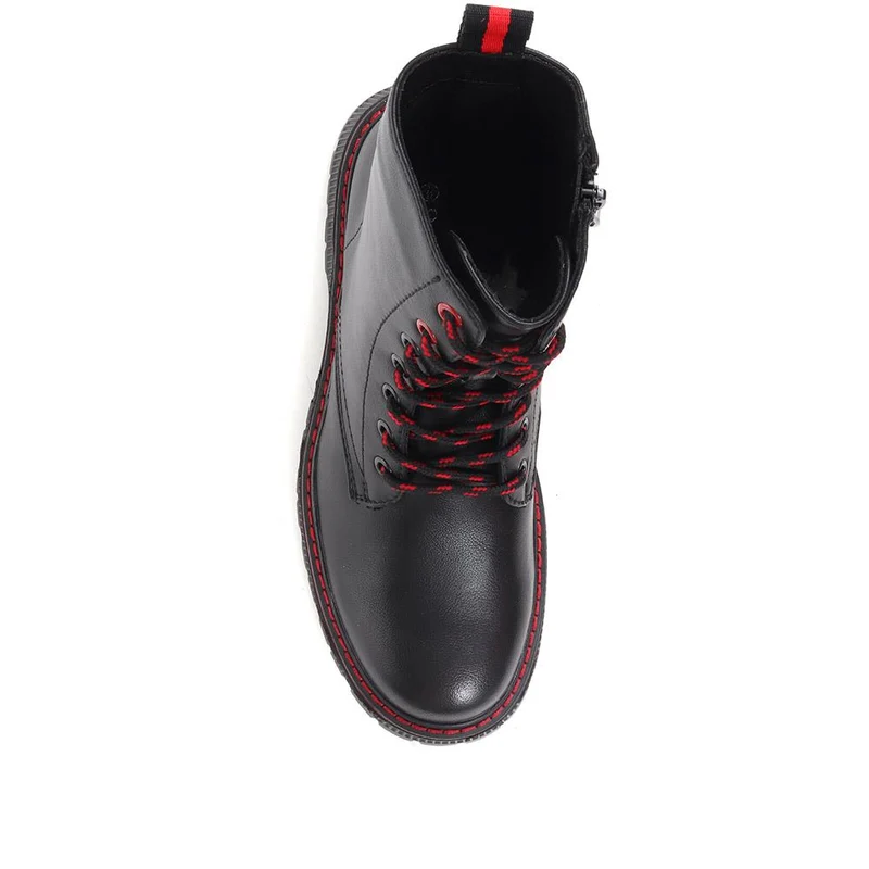 Military-Style Ankle Boots - BELWOIL36005 / 323 052 - Black