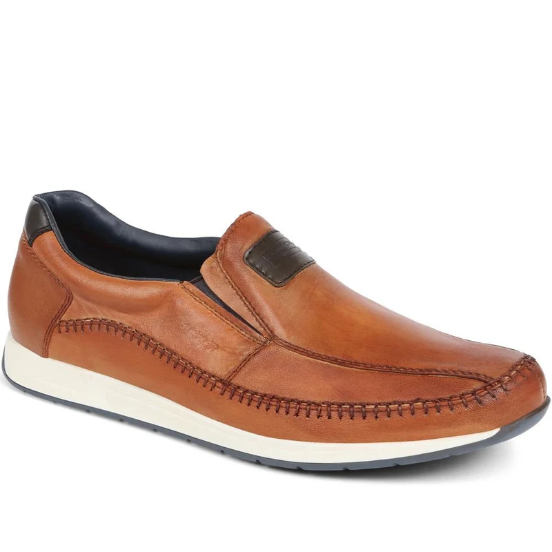 Leather Slip-On Shoes - RKR37516 / 323 369 - Tan