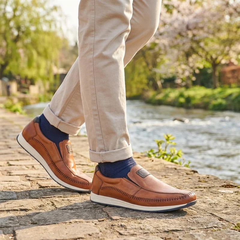 Leather Slip-On Shoes - RKR37516 / 323 369 - Tan