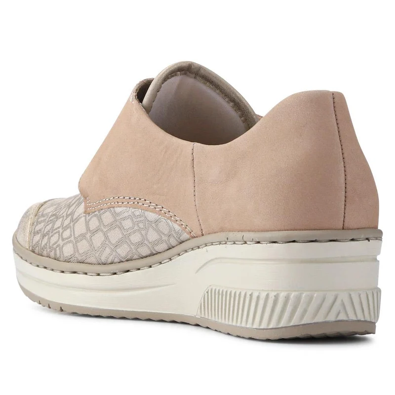 Stretchy Leather Touch-Fasten Trainers - RKR41504 / 326 820 - Beige